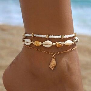 Seashell anklet #1217